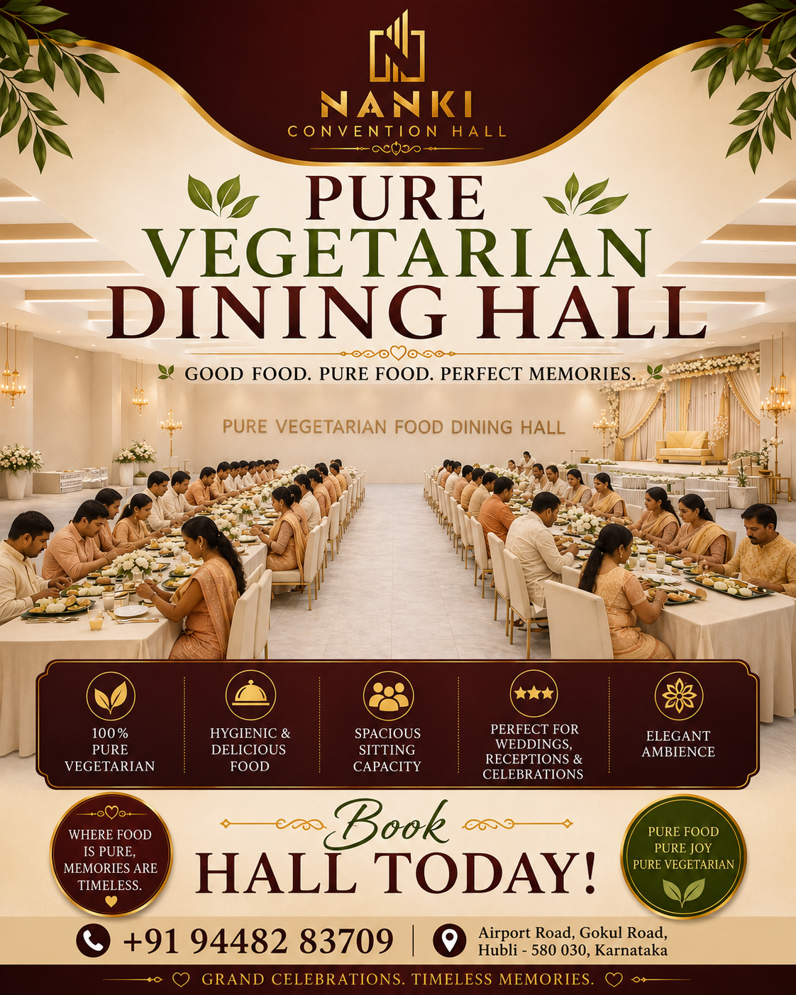 Pure Vegetarian Wedding Cuisine Hall in Hubli